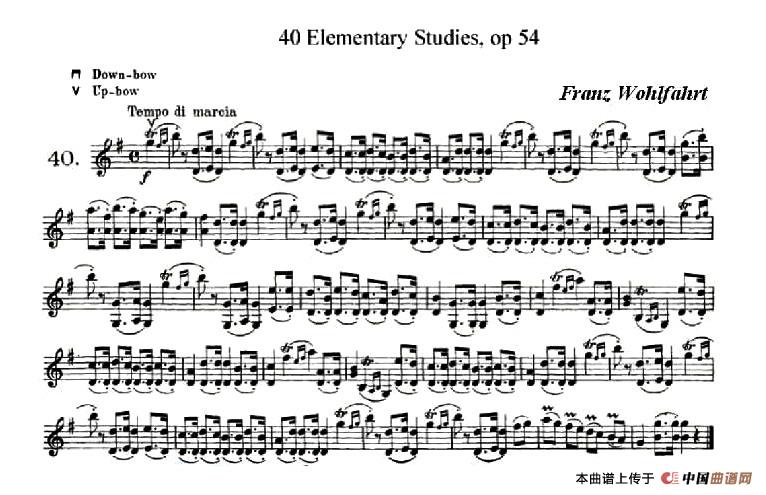 40首小提琴初级技巧练习曲之40小提琴谱