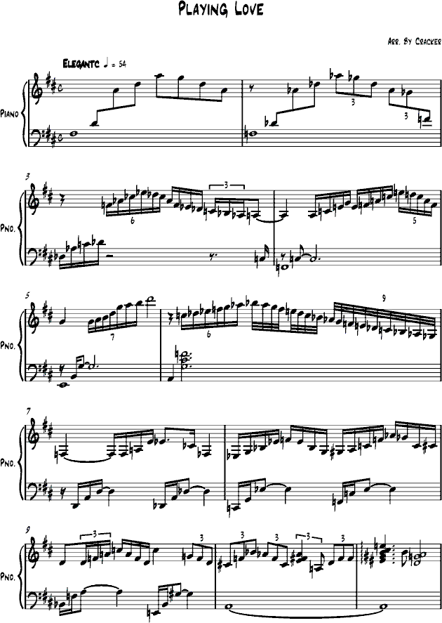 playing love钢琴谱