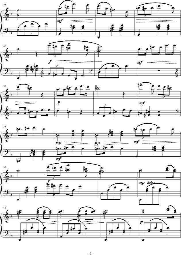 小夜曲-左手简易版钢琴谱