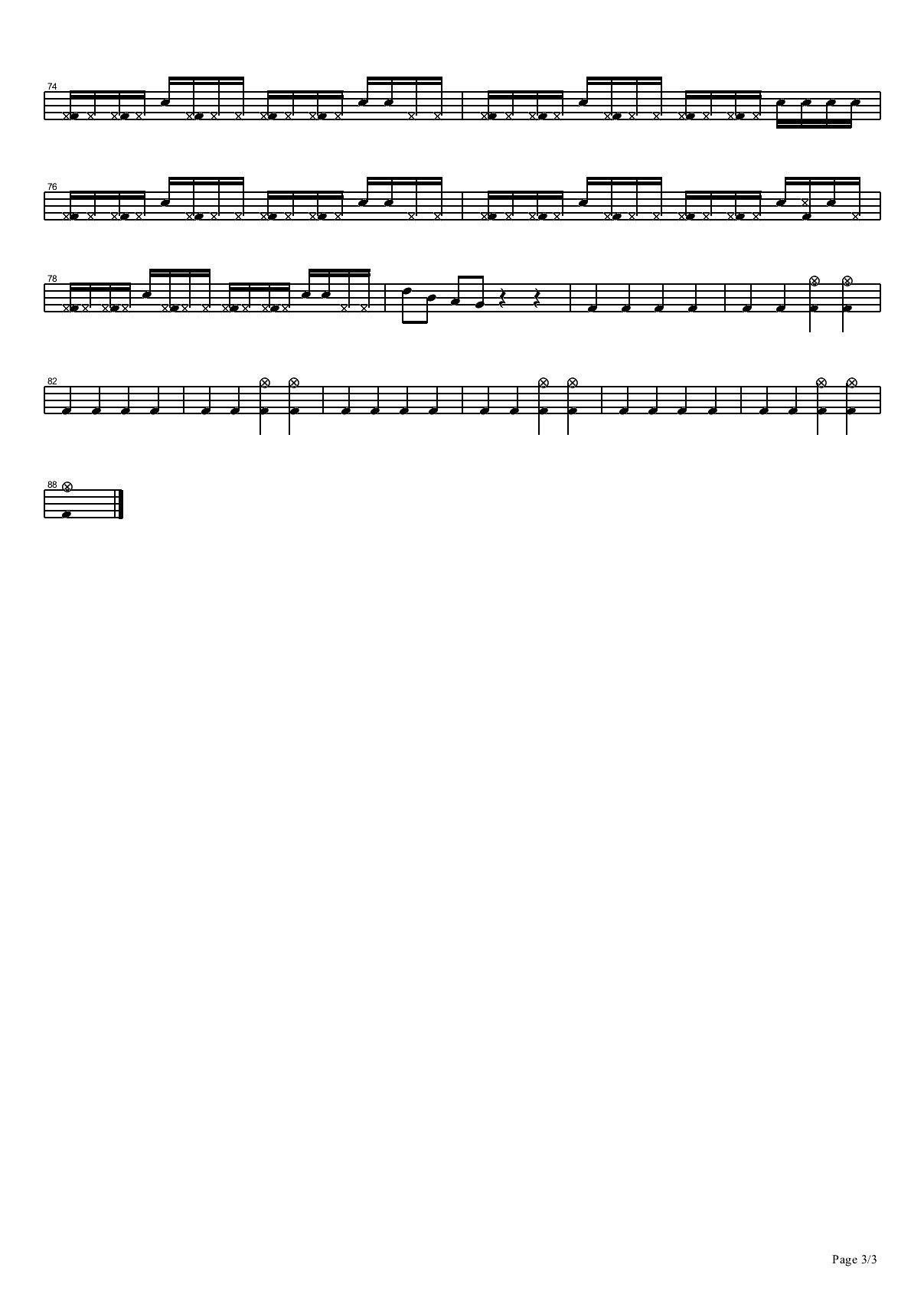 Make Me Wanna Die-The Pretty Reckless架子鼓谱