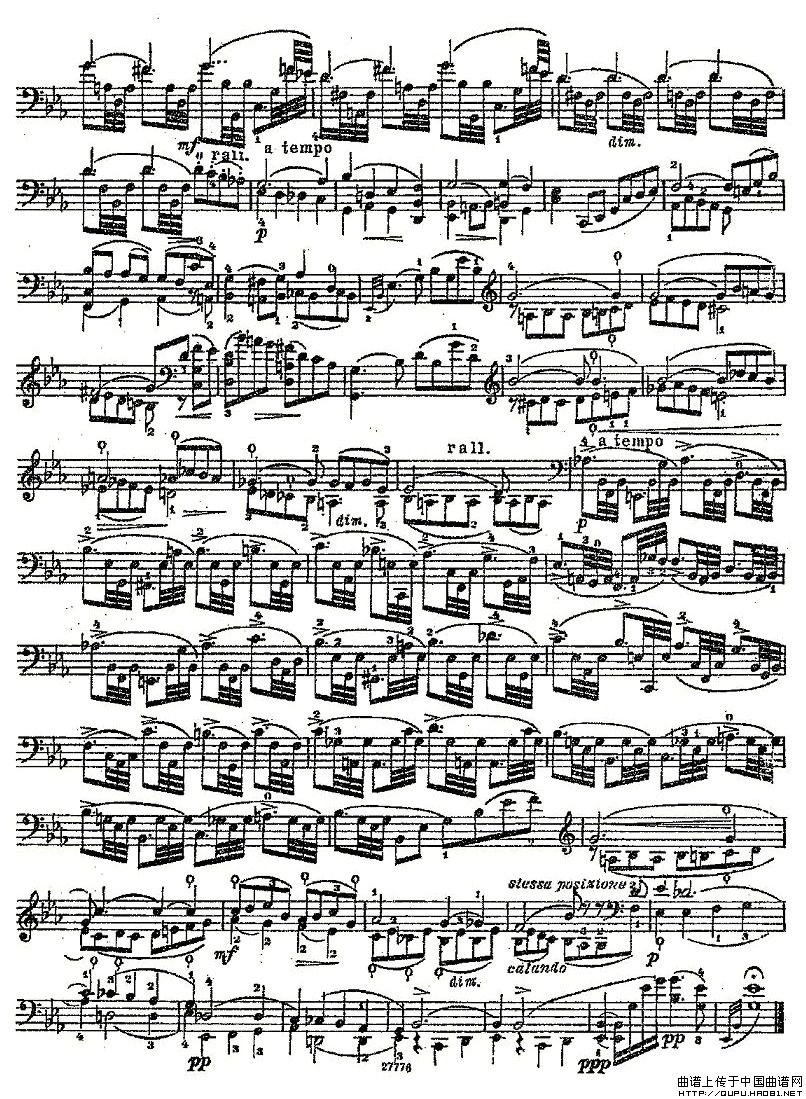 PIATTI 12 Caprices 之2（大提琴）小提琴谱