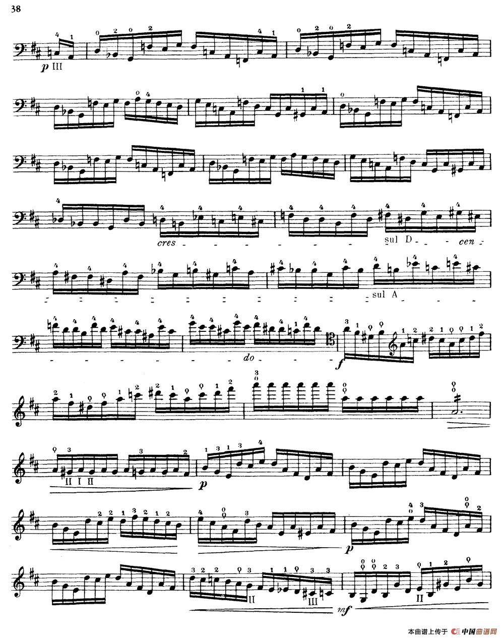 大提琴高级练习曲40首 No.18小提琴谱