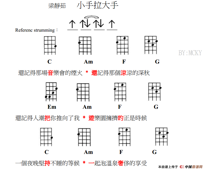 小手拉大手（尤克里里谱）吉他谱