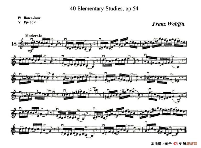 40首小提琴初级技巧练习曲之18小提琴谱