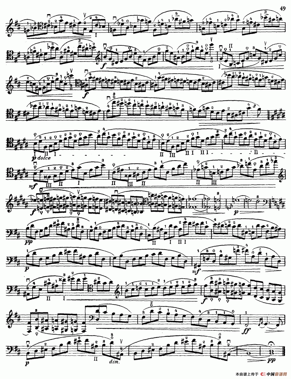 大提琴高级练习曲40首 No.23小提琴谱