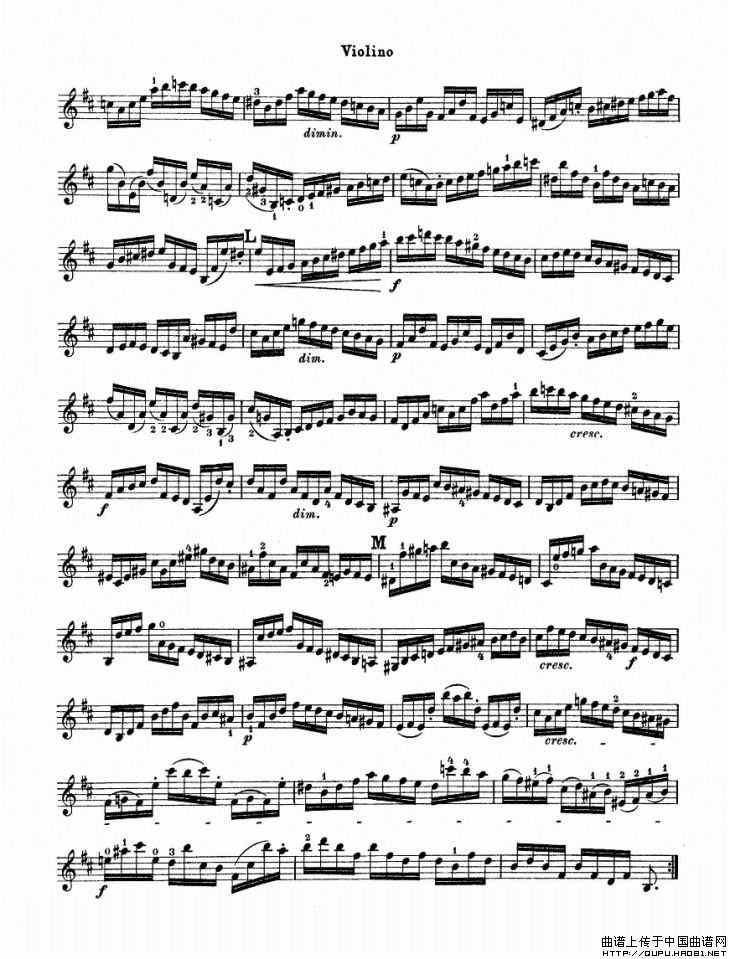 巴赫小提琴变奏曲（一）小提琴谱