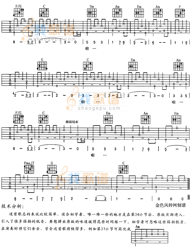 相逢是首歌(《红十字方队》主题曲)吉他谱