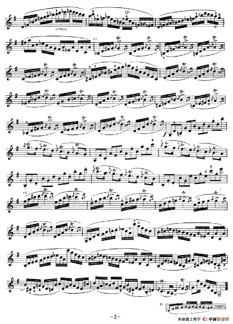 42首练习曲或隨想曲之18小提琴谱