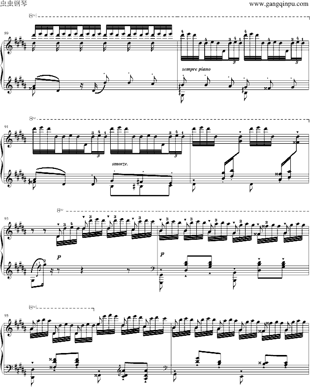 钟（帕格尼尼大练习曲III）李斯特钢琴谱