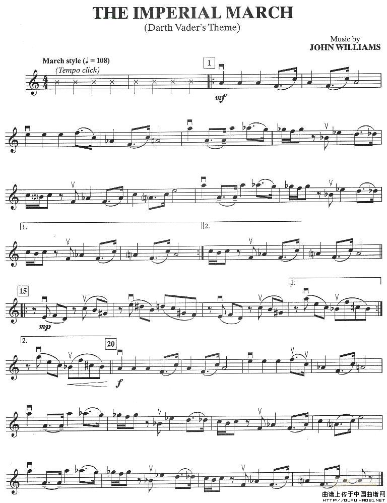 THE IMPERIAL MARCH小提琴谱