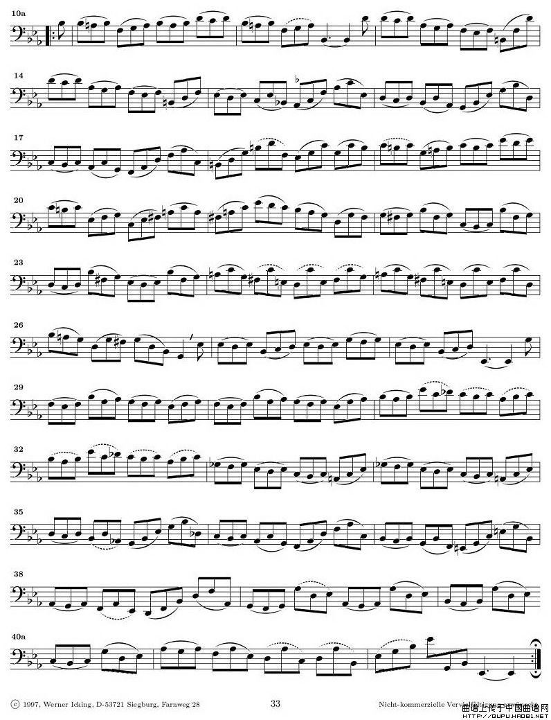 巴赫无伴奏大提琴练习曲之四小提琴谱