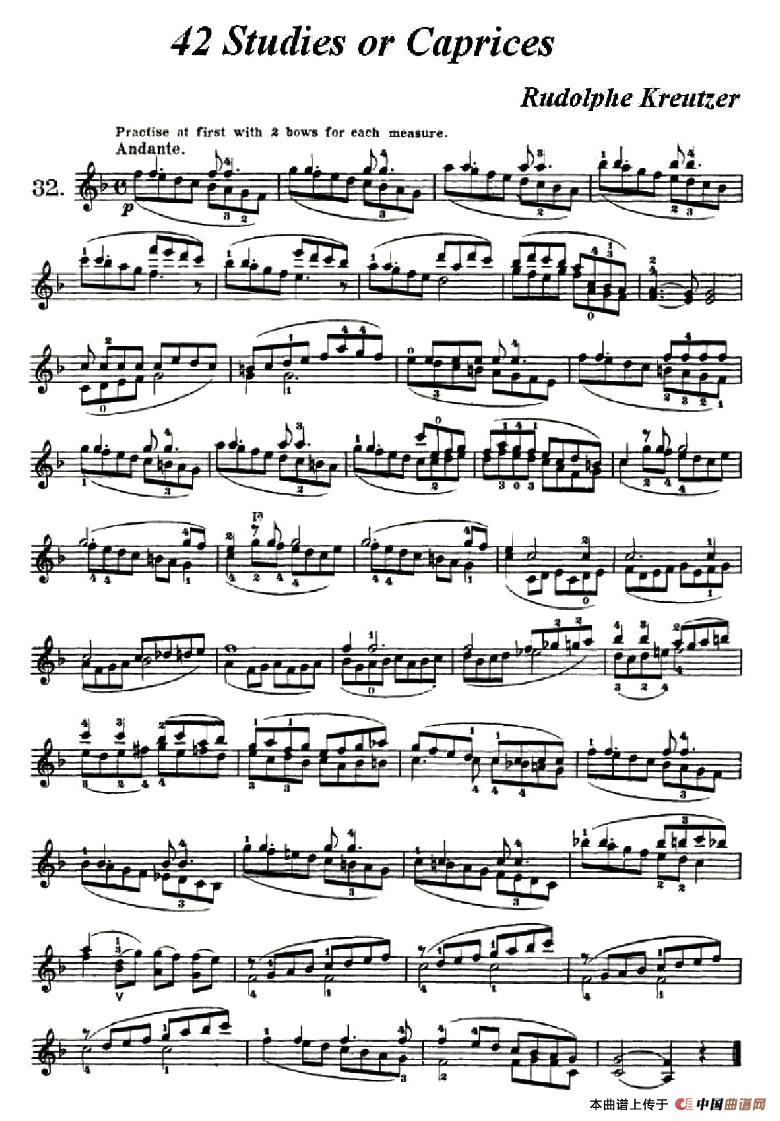 42首练习曲或隨想曲之32小提琴谱