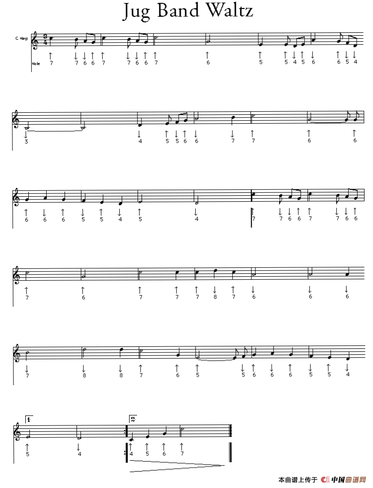 Jug Band Waltz（布鲁斯）口琴谱