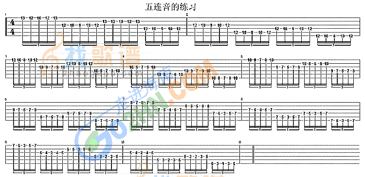 五连音练习吉他谱