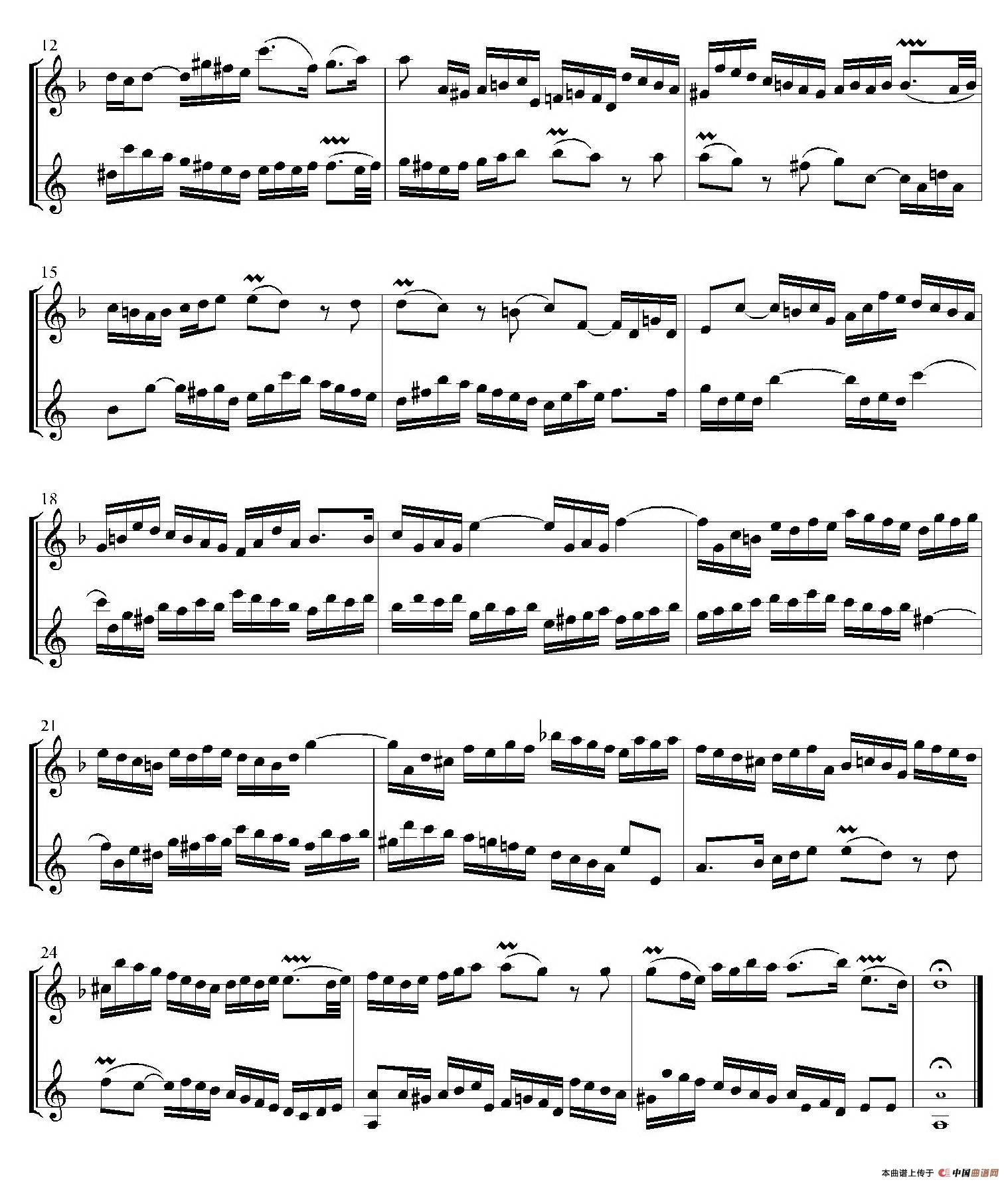 Inventions 巴赫15首创意曲（二重奏—2）萨克斯谱
