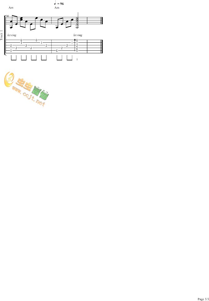 彩虹（吉他六线谱）吉他谱