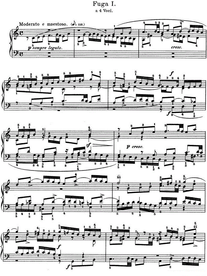 巴赫《平均律钢琴曲集·第一卷》之赋格曲（NO.1）