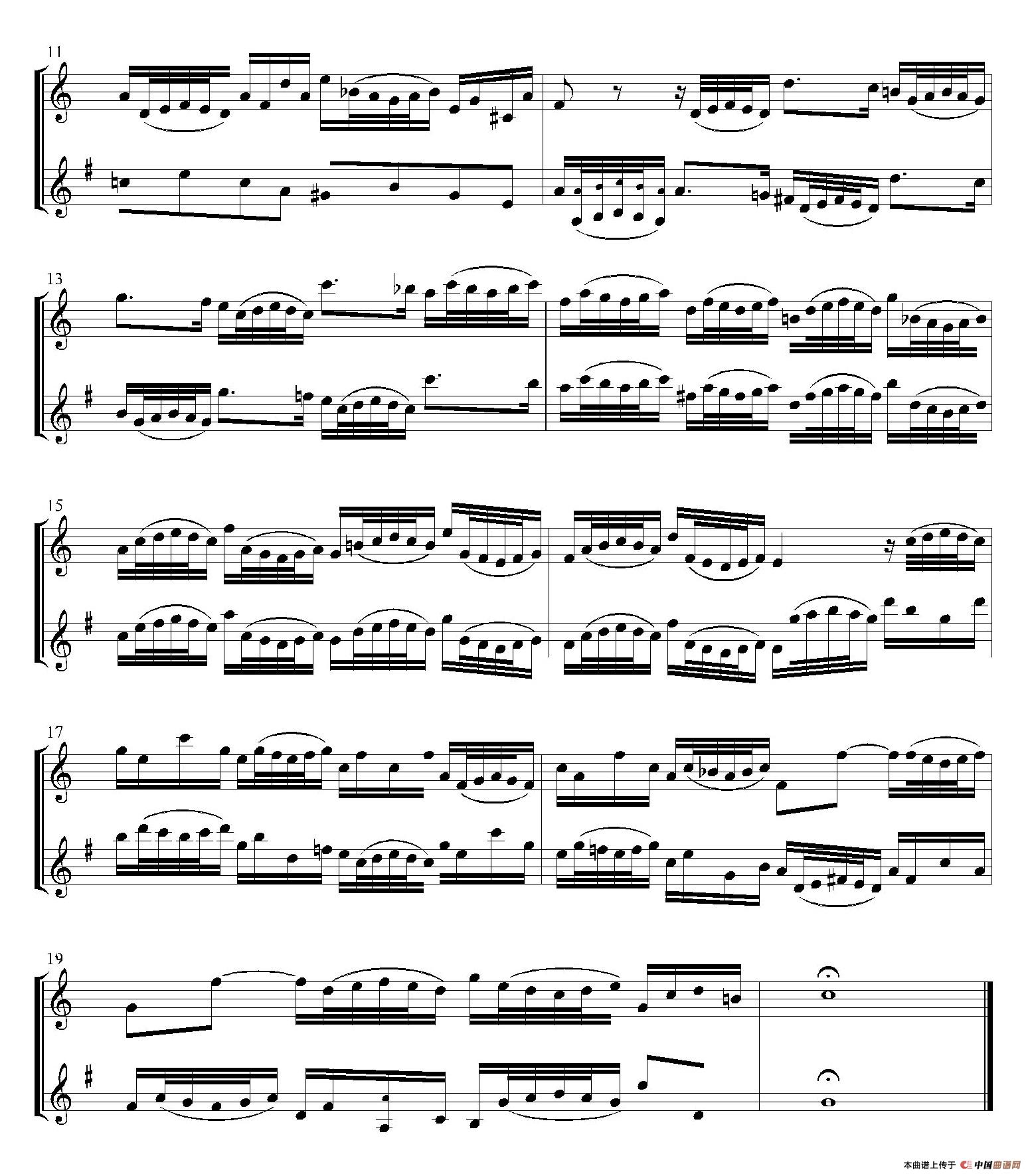 Inventions 巴赫15首创意曲二重奏—14萨克斯谱