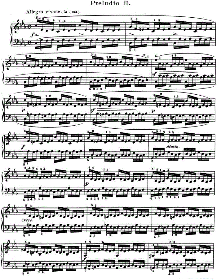 巴赫《平均律钢琴曲集·第一卷》之前奏曲（NO.2）