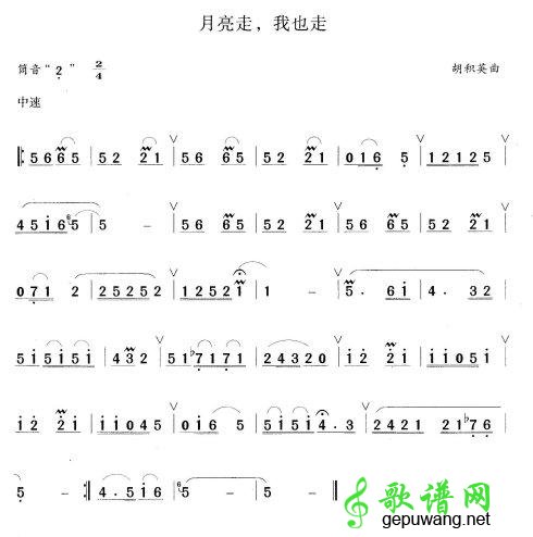 【亮走，我也走笛子谱】