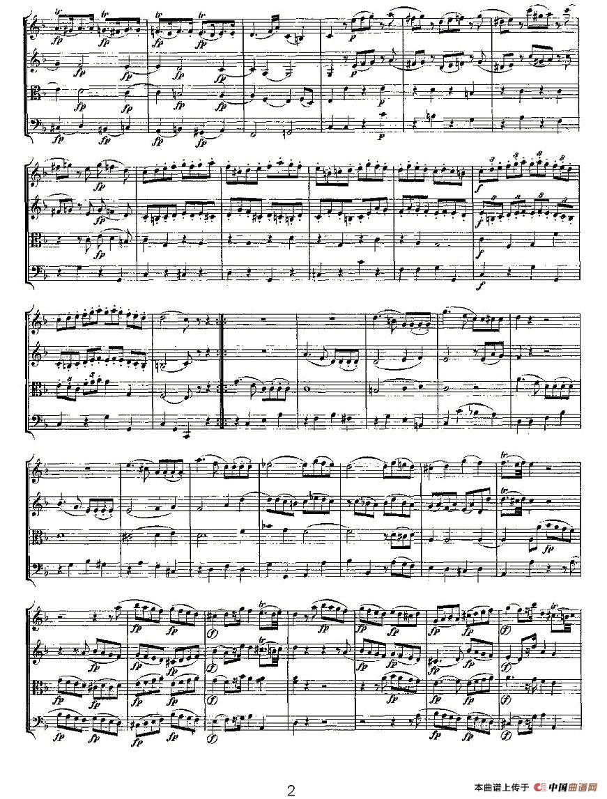 No. 8 in F MajorF大调第八弦乐四重奏小提琴谱
