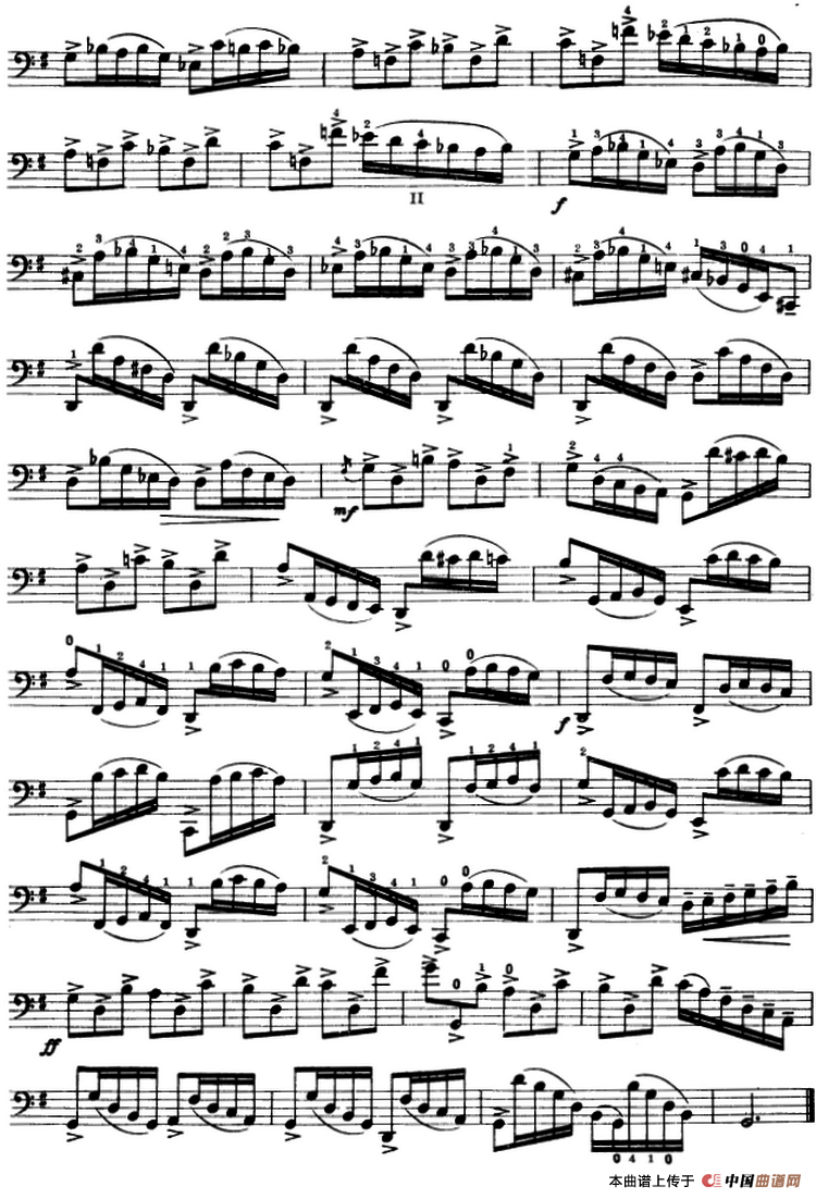 鲍斯特列姆大提琴练习曲（28-30）小提琴谱