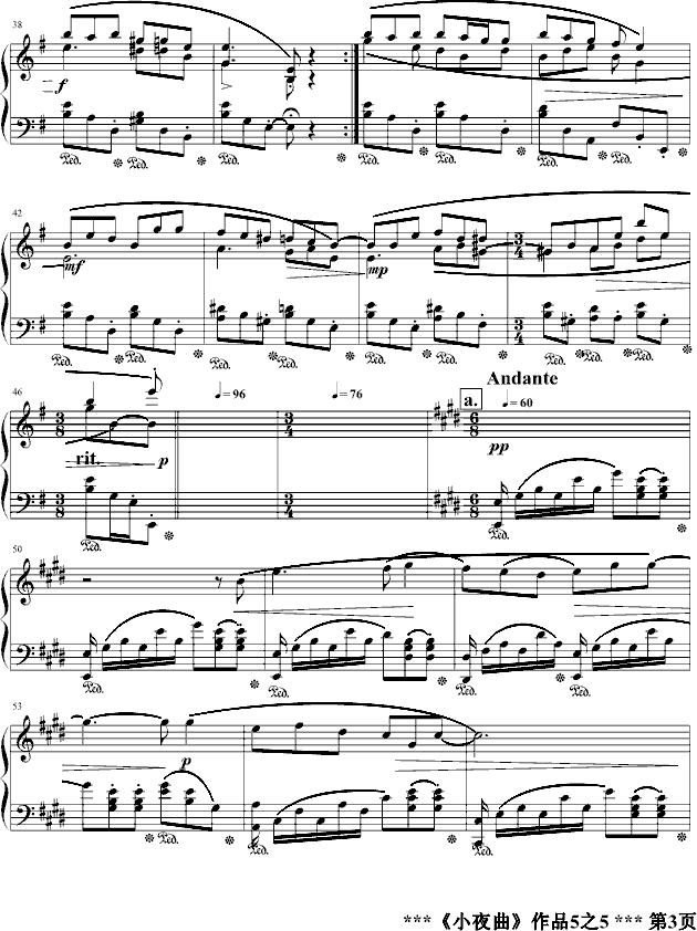 小夜曲Op5.5钢琴谱