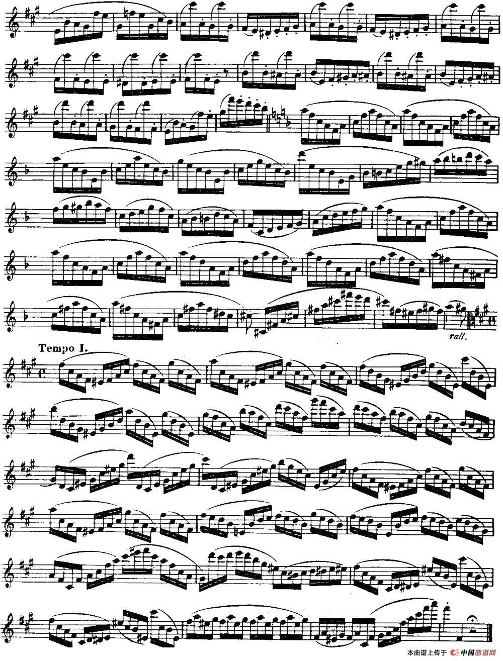 柯勒长笛练习曲作品33号（第三册）（7）长笛谱