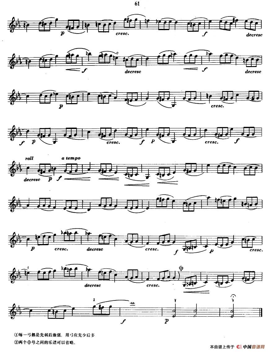 开塞Op20 No6 练习曲小提琴谱