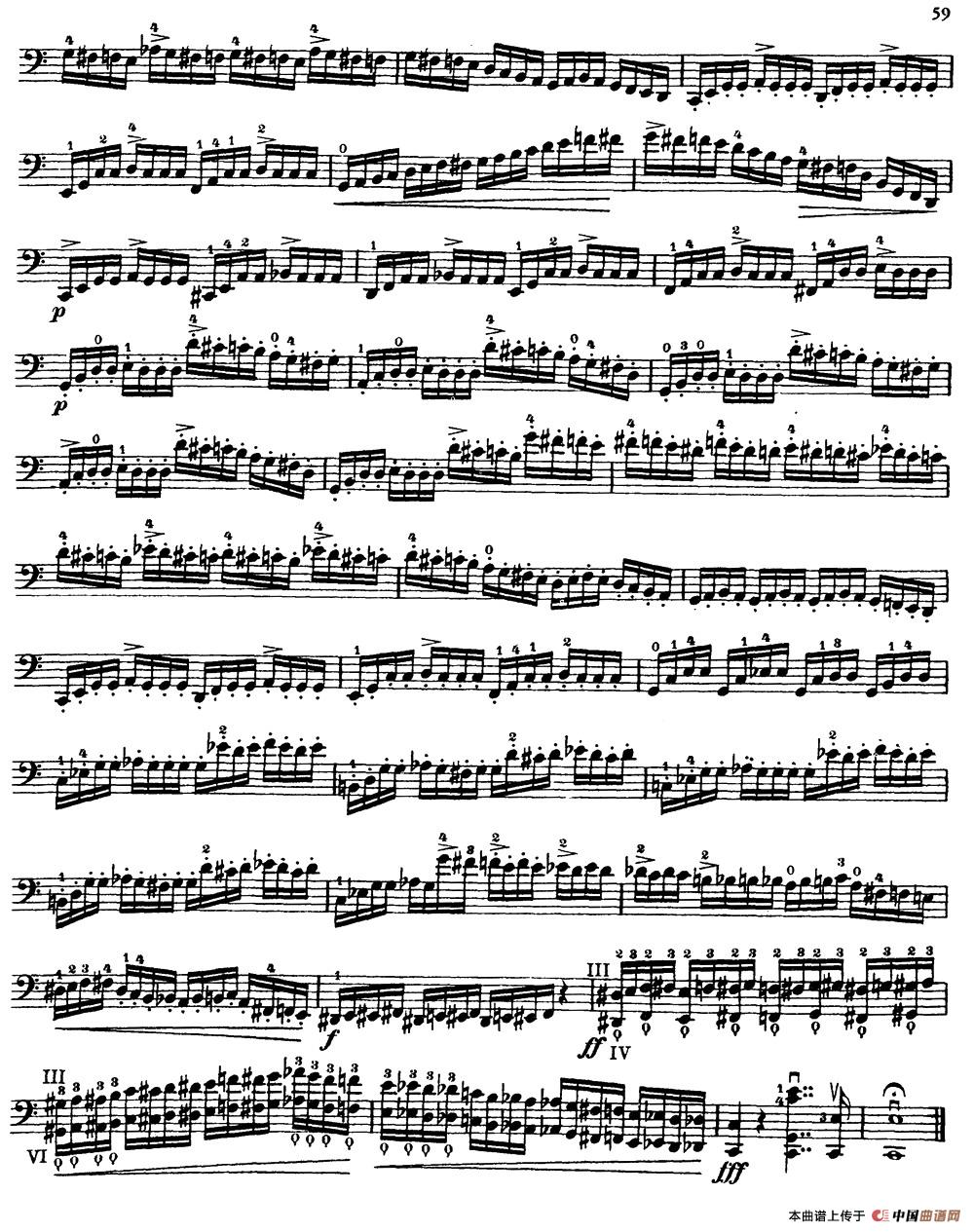 大提琴高级练习曲40首 No.27小提琴谱