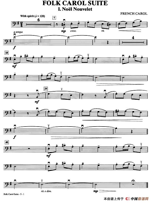 FOLK CAROL SUITE（大提琴分谱）小提琴谱