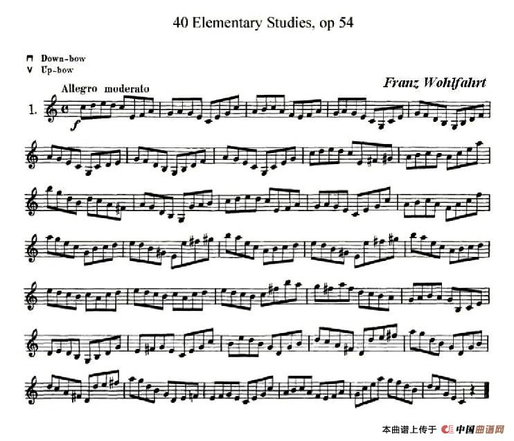 40首小提琴初级技巧练习曲之一小提琴谱