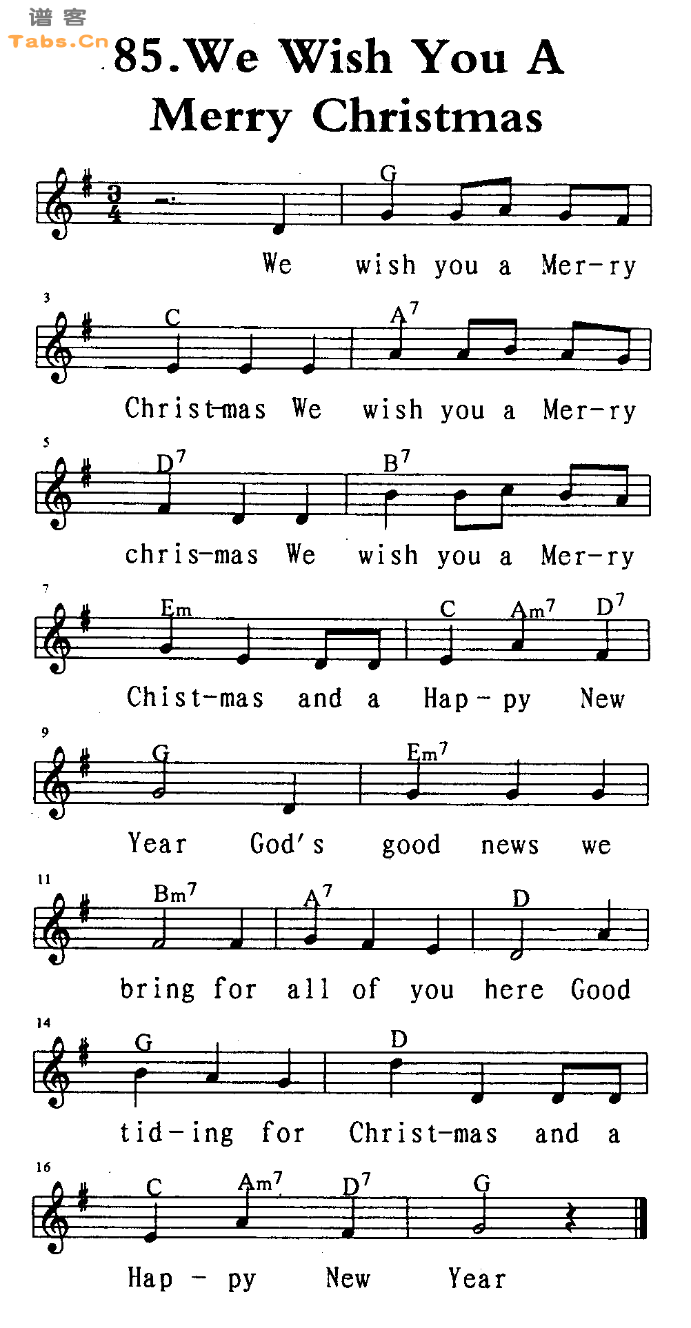 we-wish-you-a-merry-chri吉他谱