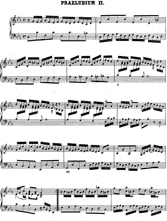 巴赫《平均律钢琴曲集·第二卷》之前奏曲（NO.2）