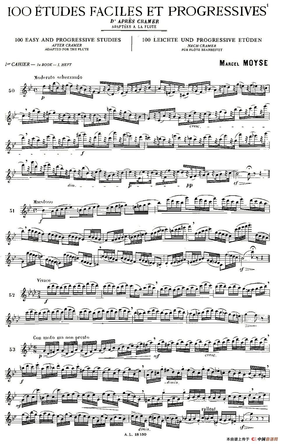 moyse - 100首练习曲之50-66长笛谱