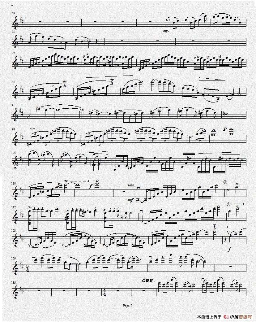 b小调第一小提琴协奏曲第三乐章小提琴谱