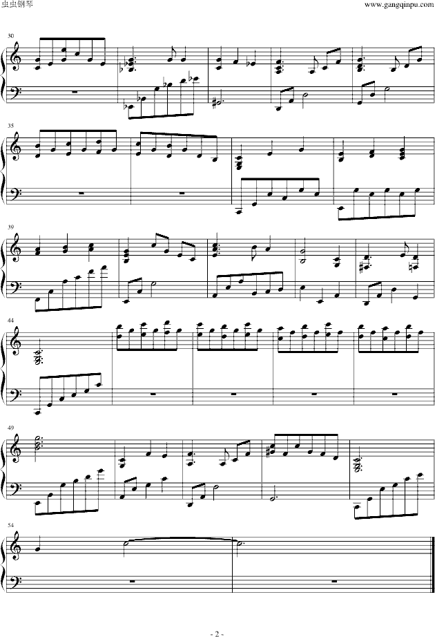夜の歌-钢琴独奏原声版钢琴谱