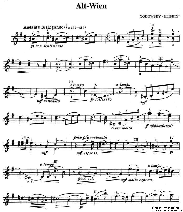 Alt-Wien小提琴谱