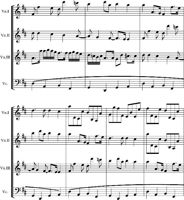 卡农交响曲(3小提琴+1大提琴) 钢琴谱