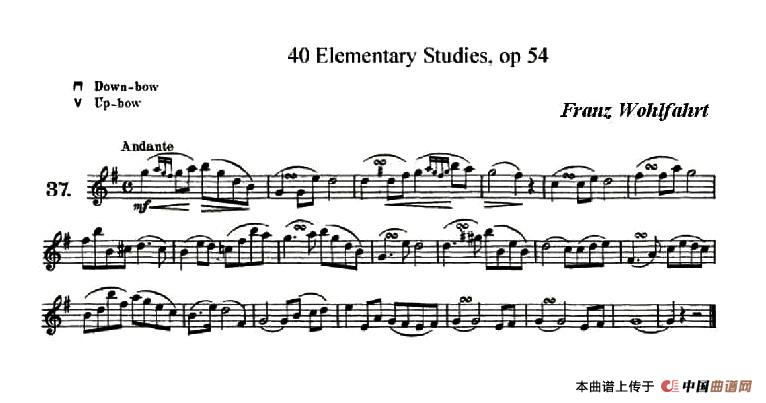 40首小提琴初级技巧练习曲之37小提琴谱