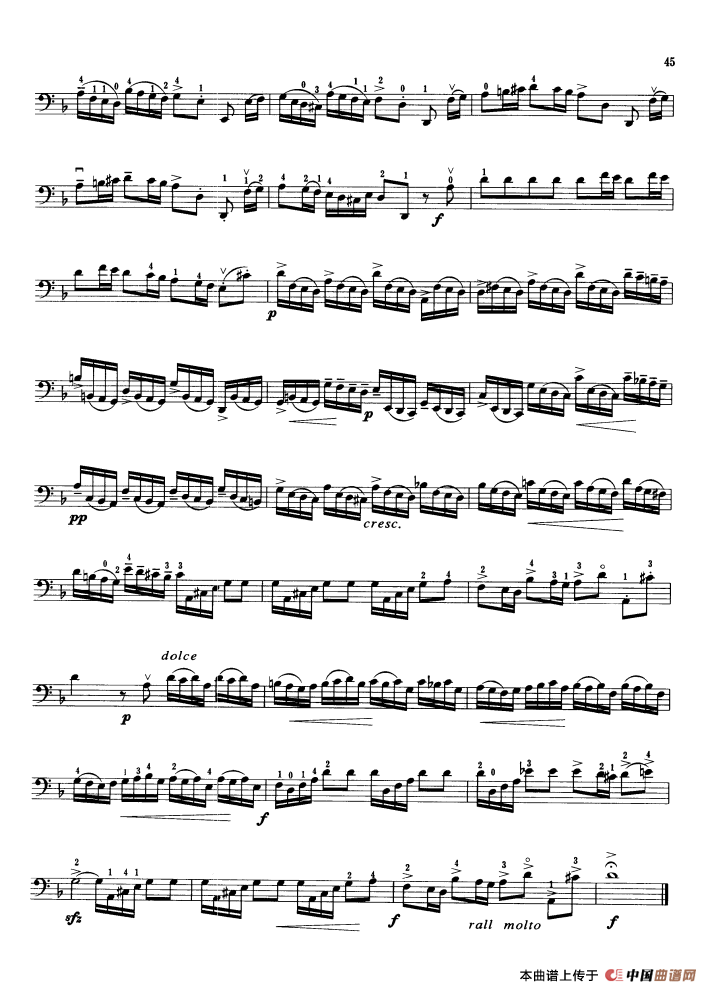 d小调协奏曲 （大提琴）小提琴谱