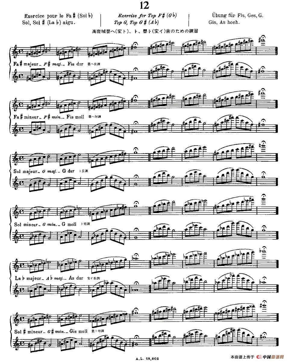 初级练习之12（Alphonse Ludec）长笛谱