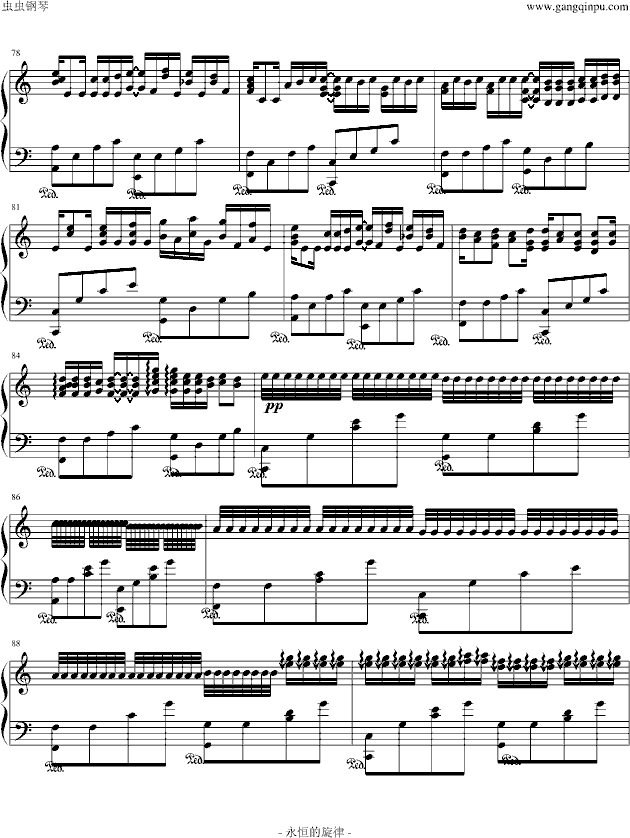 《卡农》乔治温斯顿 现场版钢琴谱