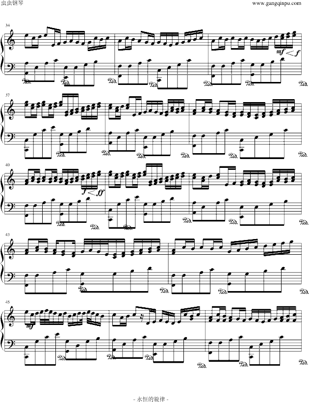 《卡农》乔治温斯顿 现场版钢琴谱