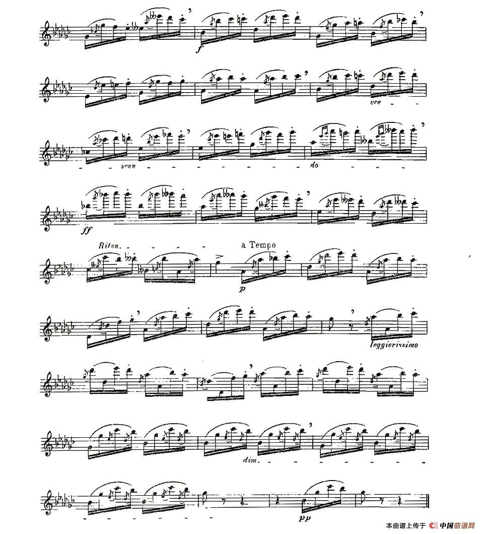 12首大技巧练习曲之9长笛谱