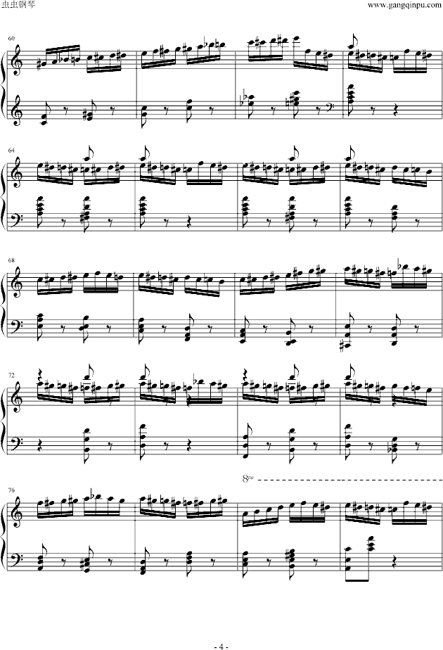 野蜂飞舞(Maksim演奏原版)钢琴谱
