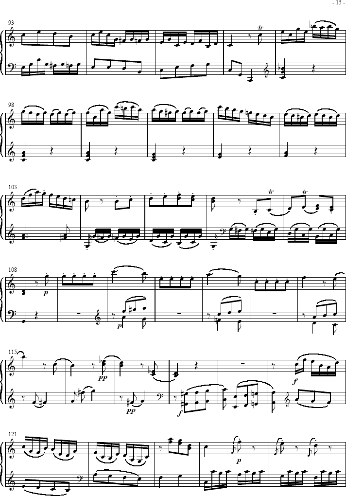 奏鸣曲 Sonatas K279 Mvt.3钢琴谱