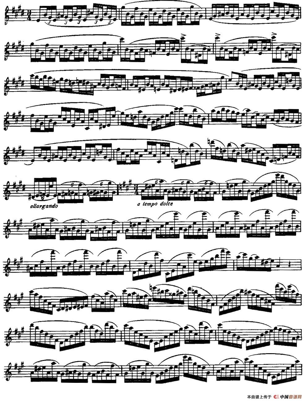 柯勒长笛练习曲作品33号（第三册）（1）长笛谱