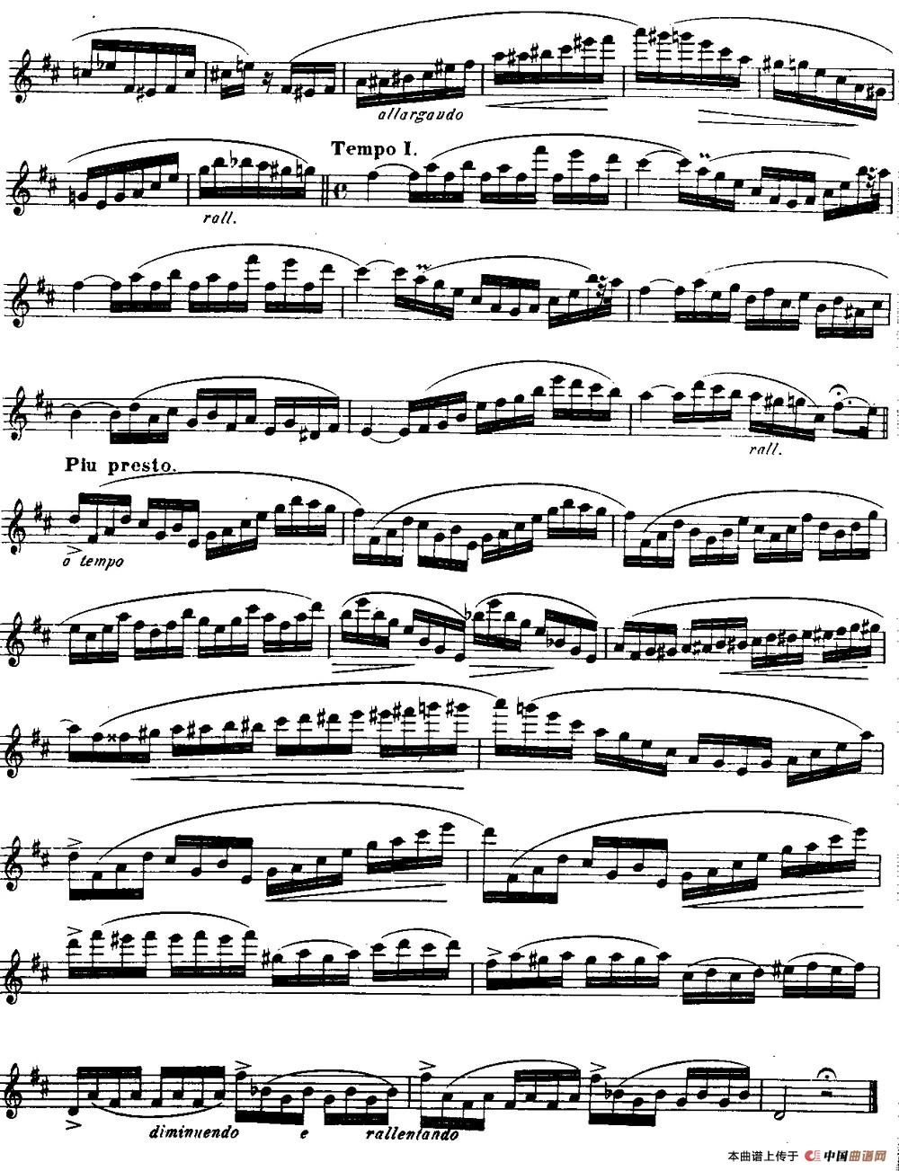 柯勒长笛练习曲作品33号（第二册）（5）长笛谱
