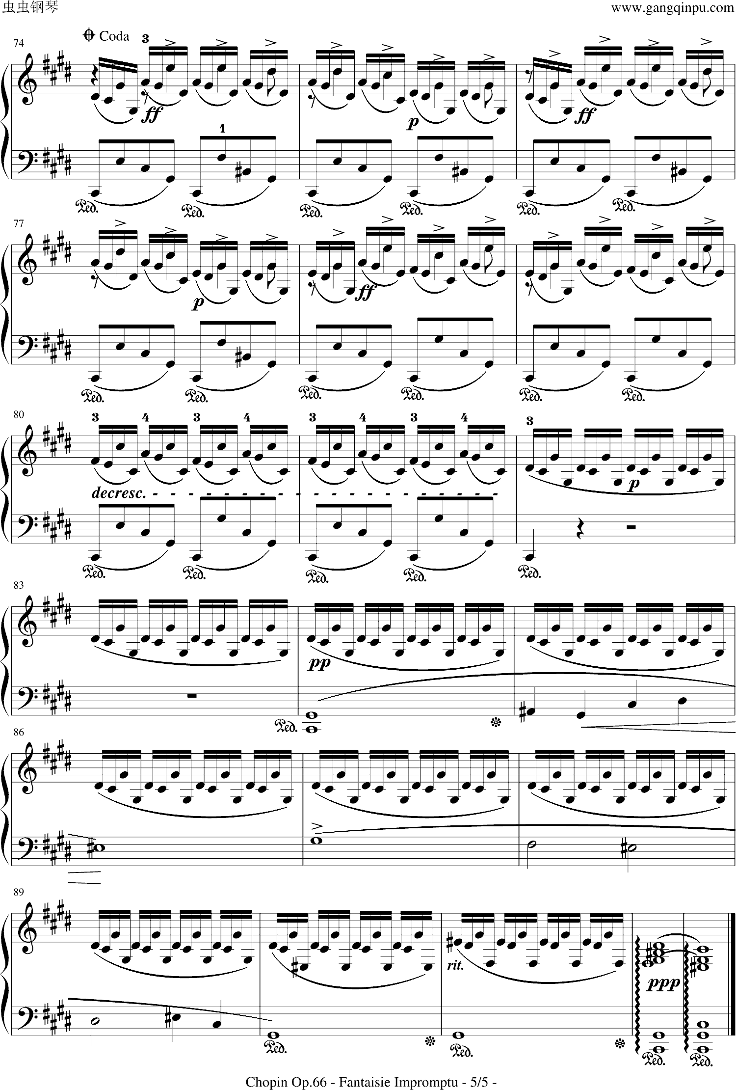即兴幻想曲-带指法-Op.66钢琴谱